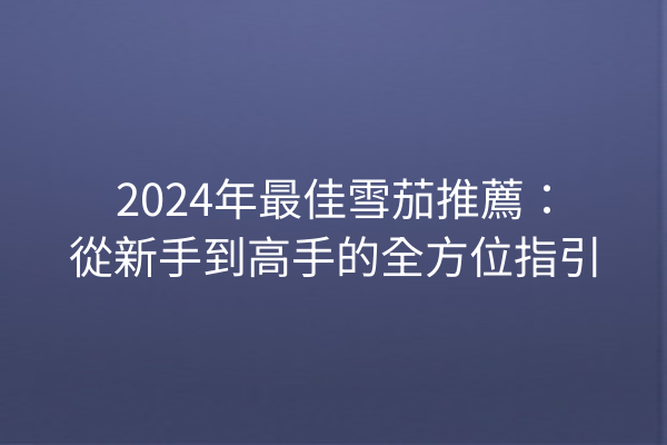 2024年最佳雪茄推薦：從新手到高手的全方位指引