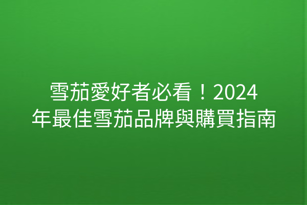 雪茄愛好者必看！2024年最佳雪茄品牌與購買指南