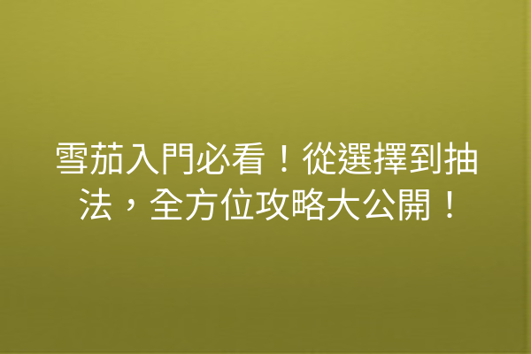 雪茄入門必看！從選擇到抽法，全方位攻略大公開！